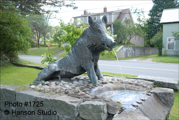 Lyndonville, VT - The Boar Fountain - Left